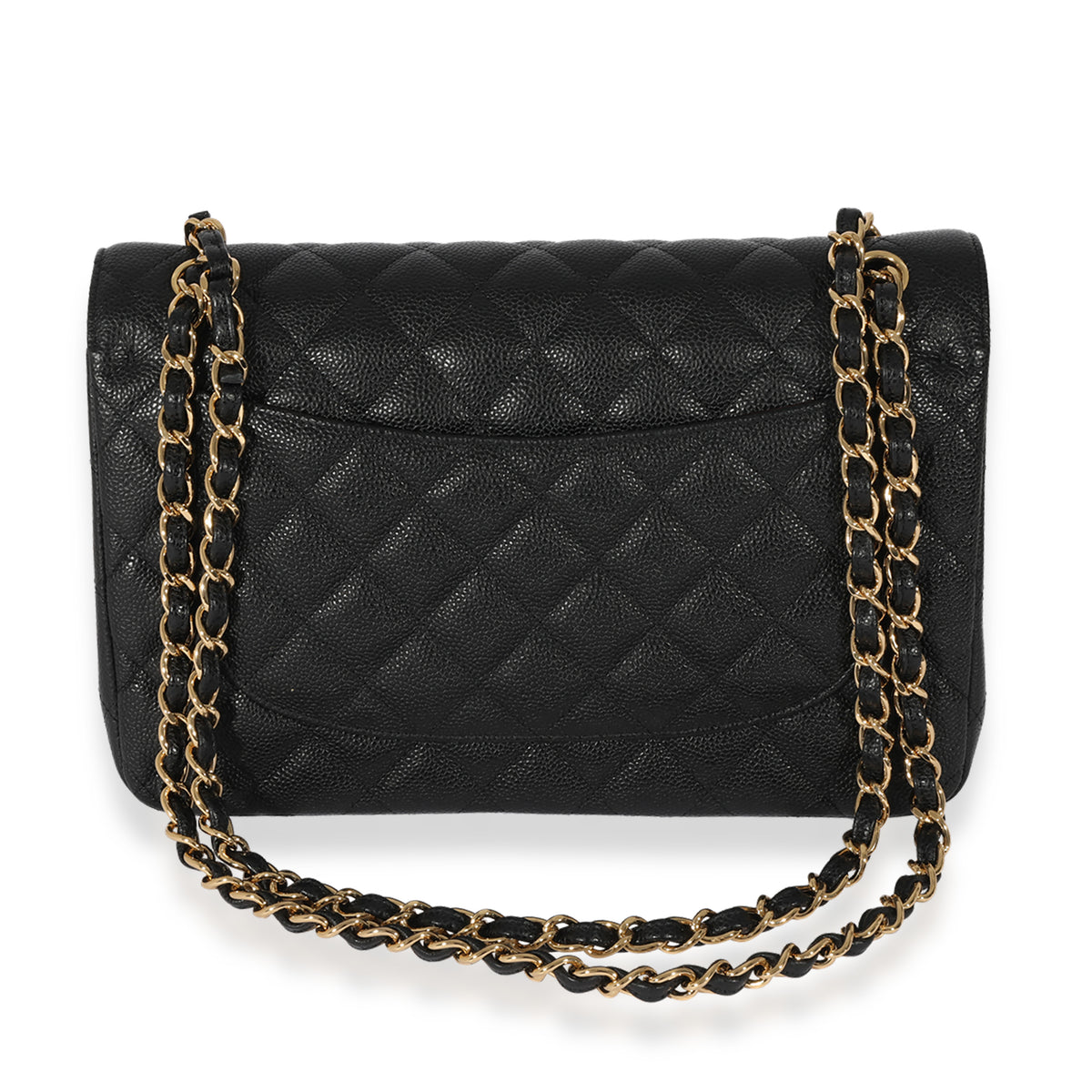 Chanel Black Quilted Caviar Classic Jumbo Double Flap Bag