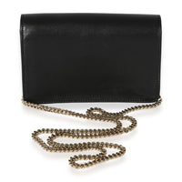 Versace Black Leather Medusa Chain Wallet