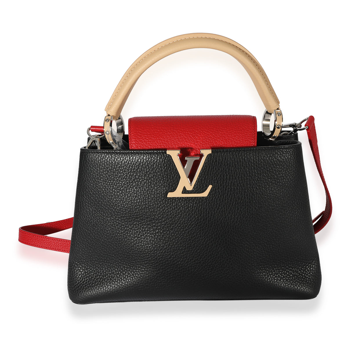 Louis Vuitton Black & Multicolor Leather Capucines BB