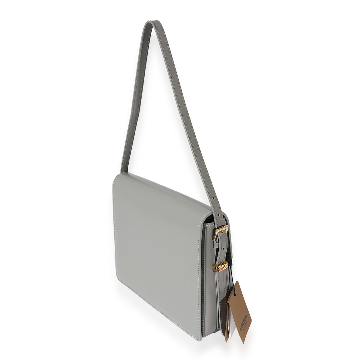 Burberry Grey Smooth Leather Large Alice Bag