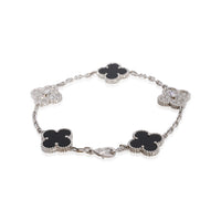 Van Cleef & Arpels Alhambra Diamond Bracelet in 18k White Gold 0.97 CTW