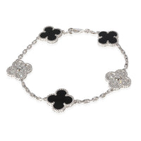 Van Cleef & Arpels Alhambra Diamond Bracelet in 18k White Gold 0.97 CTW