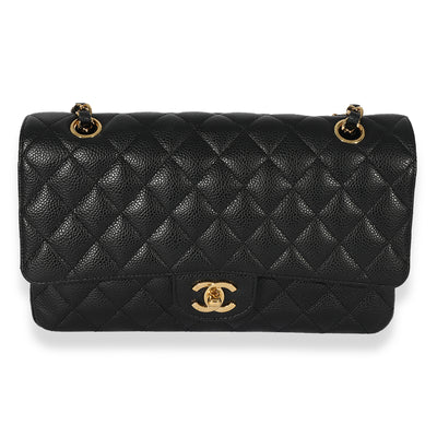 Chanel Black Quilted Caviar Medium Classic Double Flap Bag