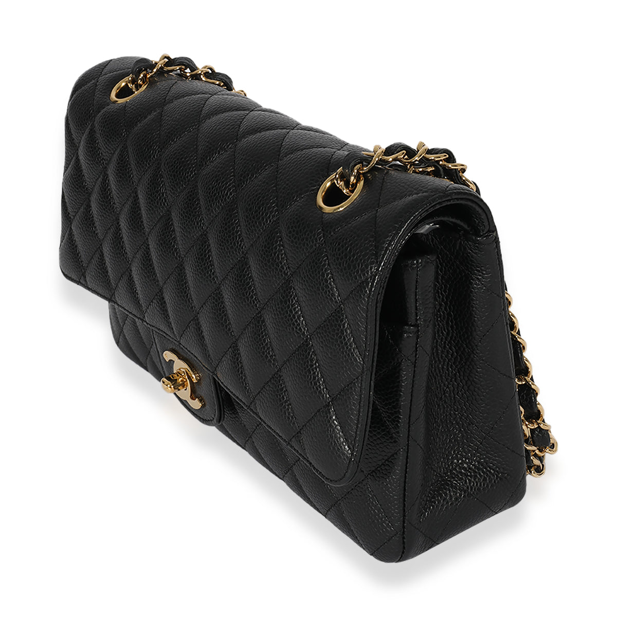 Chanel Black Quilted Caviar Medium Classic Double Flap Bag