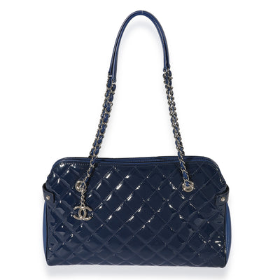 Chanel Royal Blue Patent Leather Bowling Tote