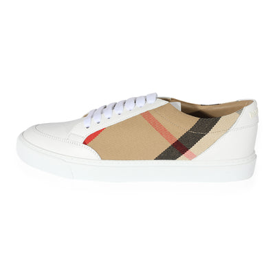 Burberry House Check & Leather 'Optic White'