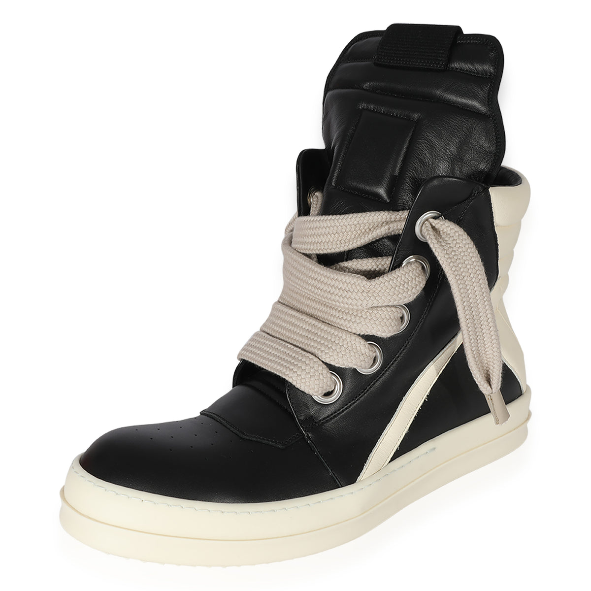 Rick Owens Strobe Geobasket Megalace High 'Black Milk' | myGemma