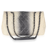 Chanel Beige & Grey Ombré Stripe Caviar Flap Bag