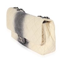 Chanel Beige & Grey Ombré Stripe Caviar Flap Bag