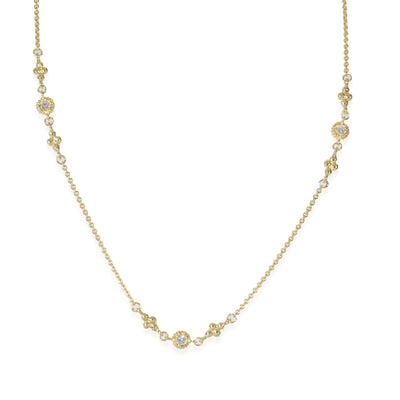 Diamond Station Necklace in 18k Yellow Gold 0.3 CTW