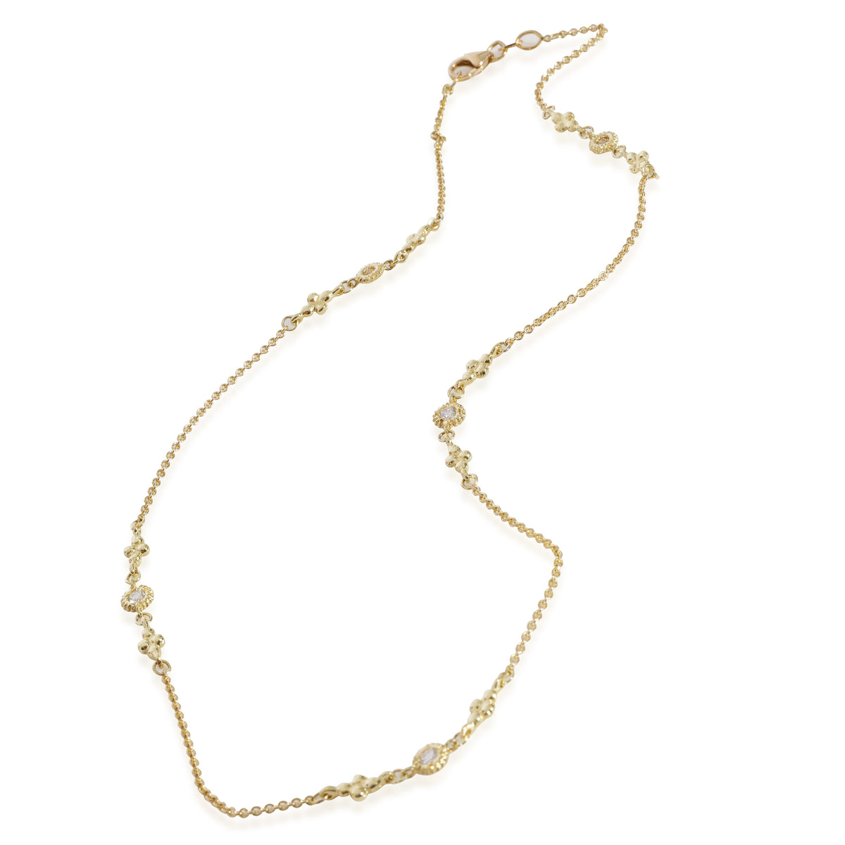 Diamond Station Necklace in 18k Yellow Gold 0.3 CTW