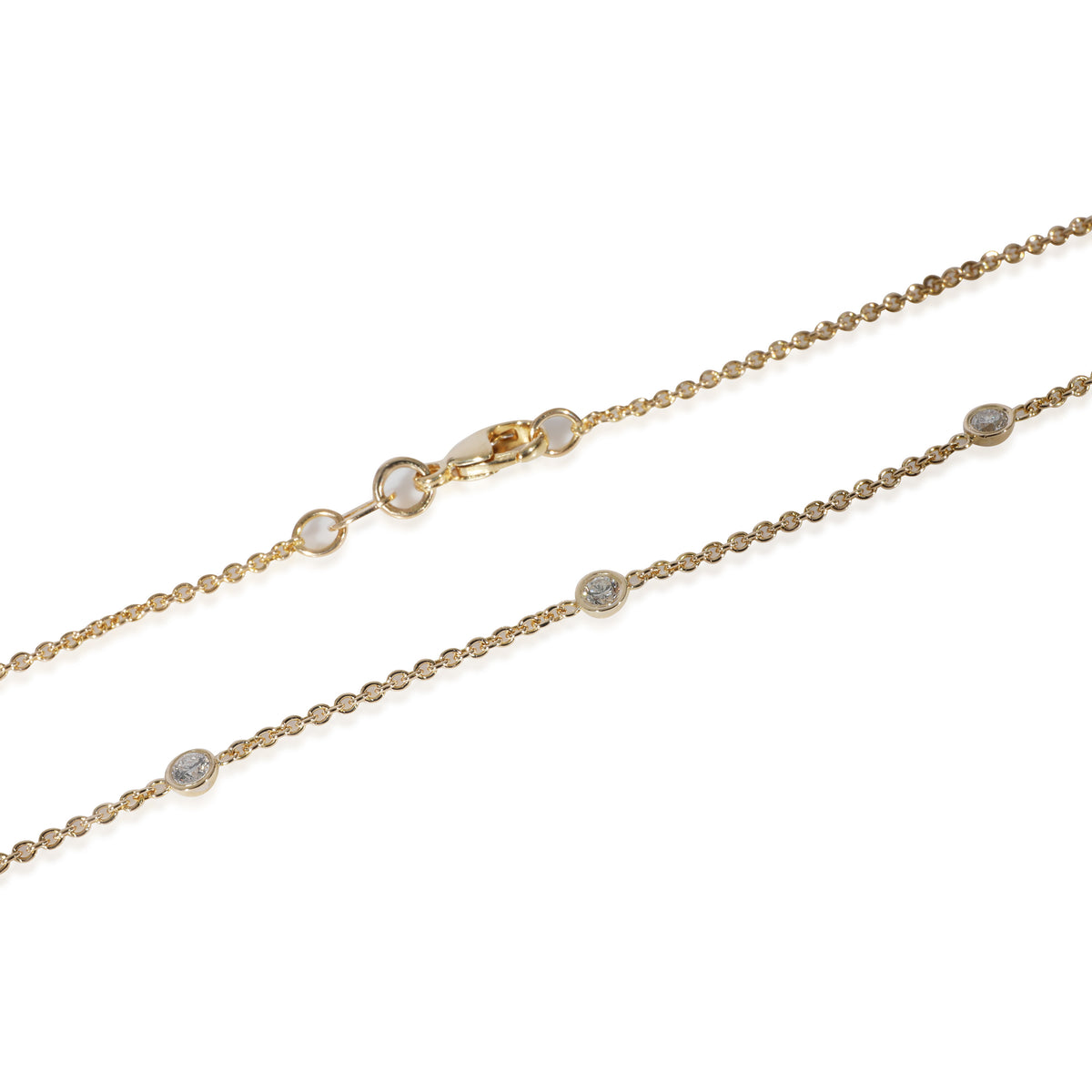 Diamond Station Necklace in 14K Yellow Gold 0.75 CTW