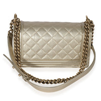 Chanel Gold Perforated Old Medium Boy Bag