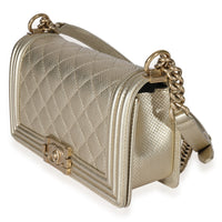 Chanel Gold Perforated Old Medium Boy Bag