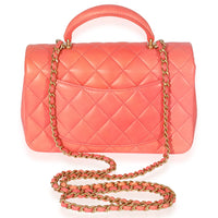 Chanel 22P Quilted Lambskin Mini Top Handle Flap Bag