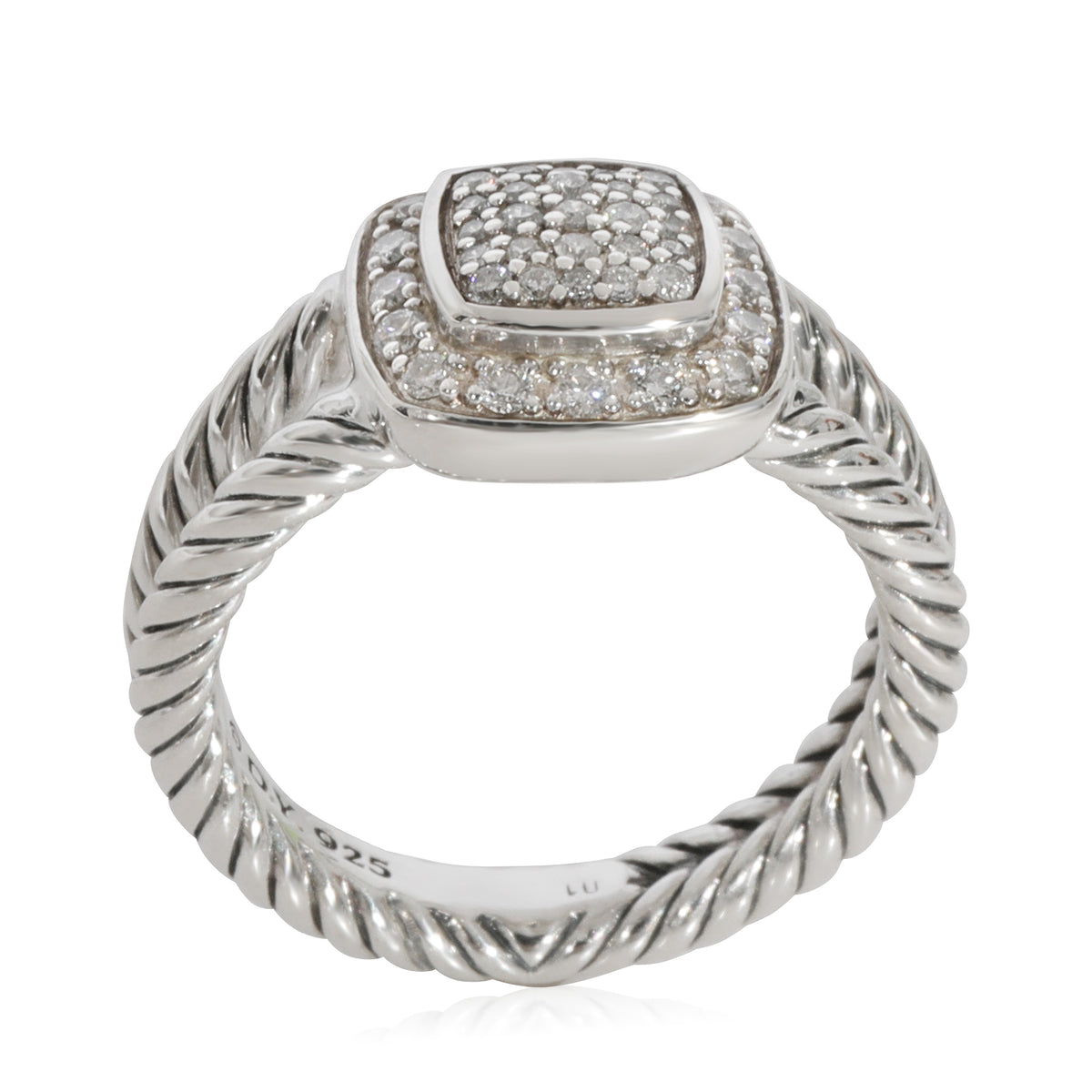 David Yurman Petite Diamond Albion Ring in Sterling Silver 0.38 CTW