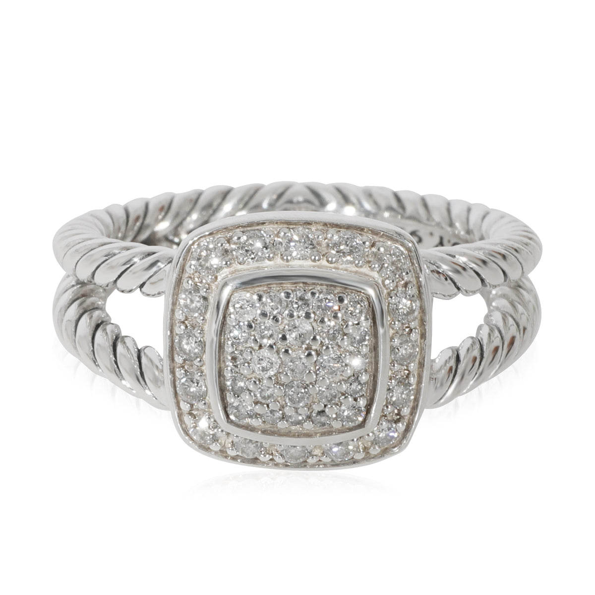 David Yurman Petite Diamond Albion Ring in Sterling Silver 0.38 CTW