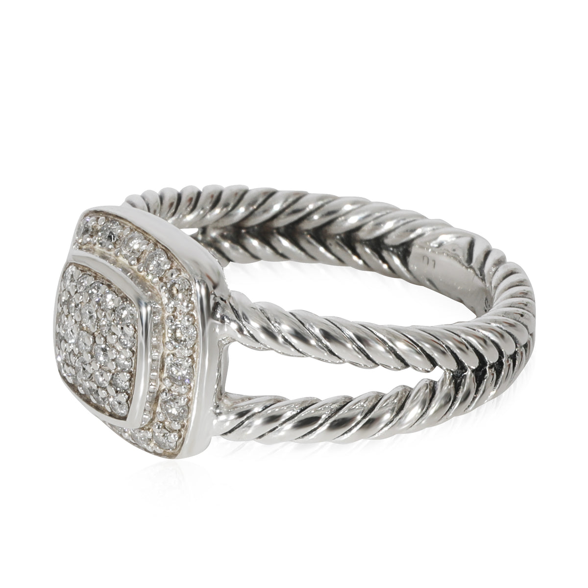 David Yurman Petite Diamond Albion Ring in Sterling Silver 0.38 CTW