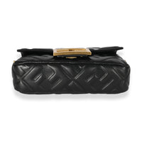 Fendi Black Logo Embossed Mini Baguette