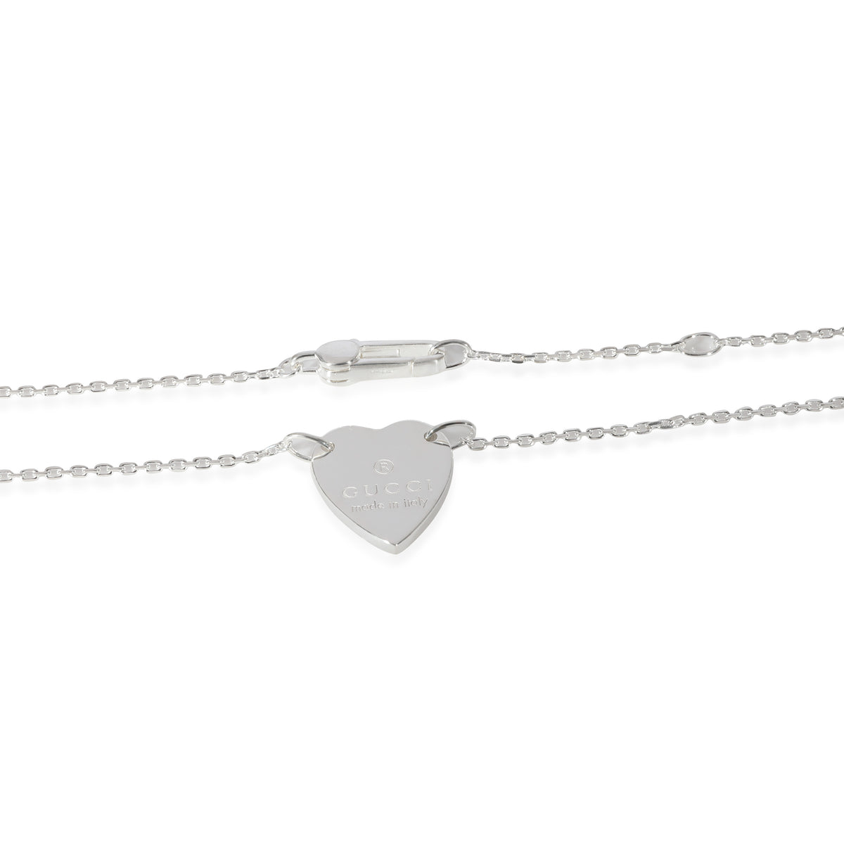 Gucci Heart Logo Pendant in Sterling Silver