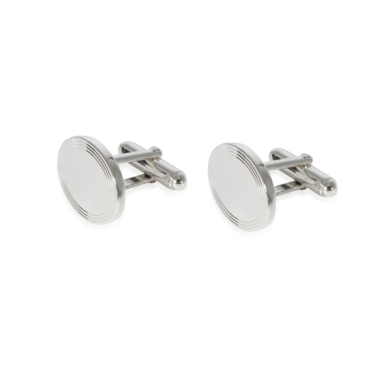 Tiffany & Co. Oval Engine Turn Cufflinks in Sterling Silver