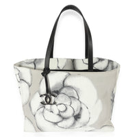 Chanel Grey Canvas Camellia Tote