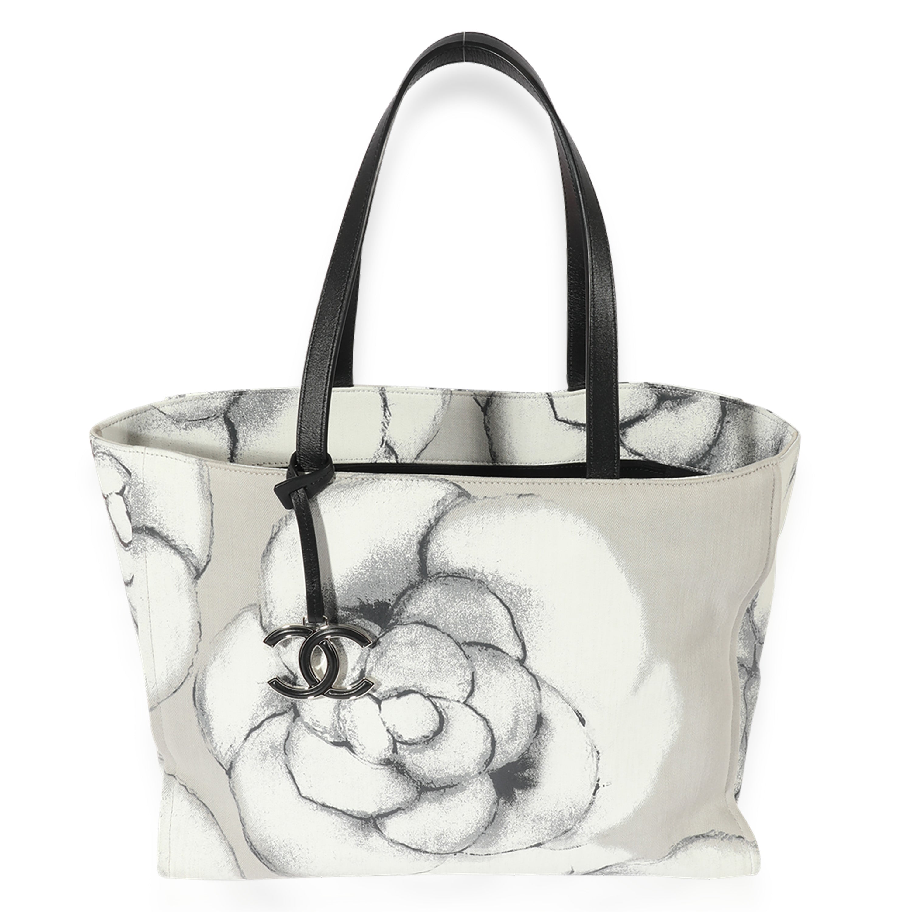 Chanel Chanel Canvas And Leather Camellia Large Shopping Tote Bag