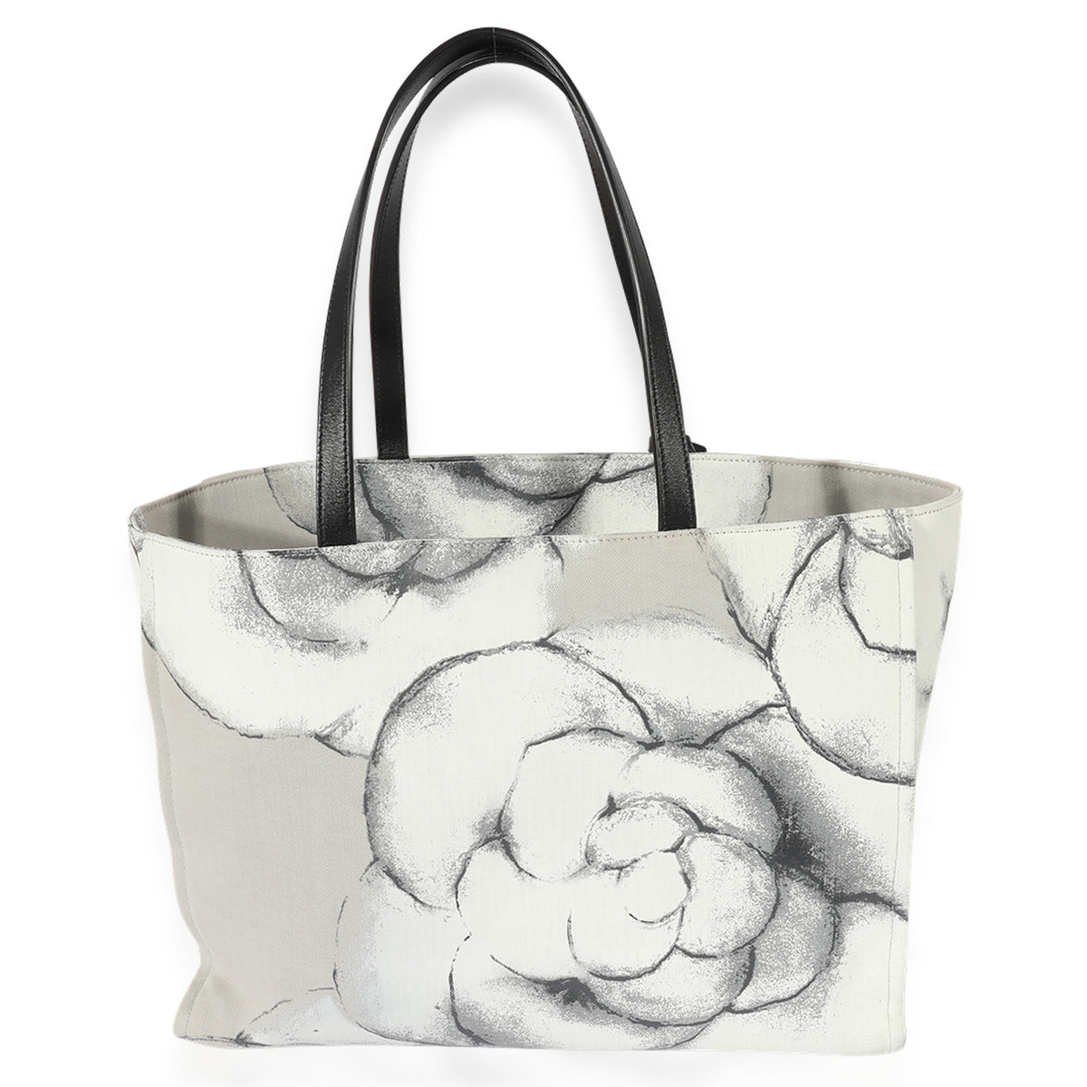 Chanel Grey Canvas Camellia Tote