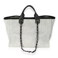 Chanel Grey & Black Canvas Large Deauville Tote