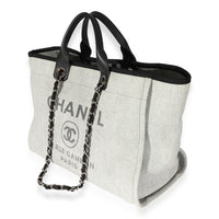 Chanel Grey & Black Canvas Large Deauville Tote