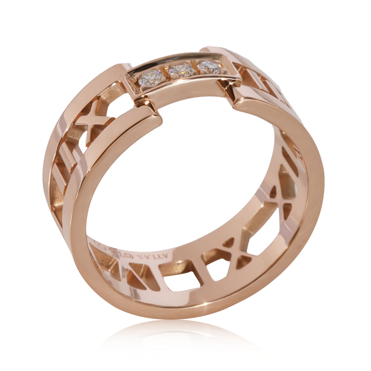 Tiffany & Co. Atlas Diamond Fashion Ring in 18k Rose Gold 0.12 CTW