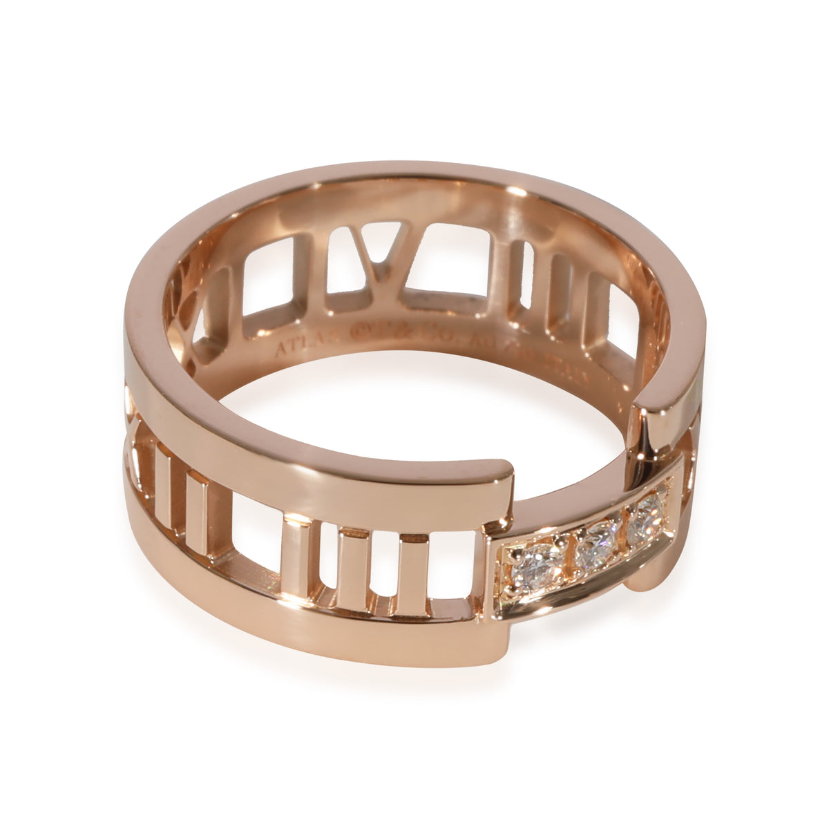 Tiffany & Co. Atlas Diamond Fashion Ring in 18k Rose Gold 0.12 CTW