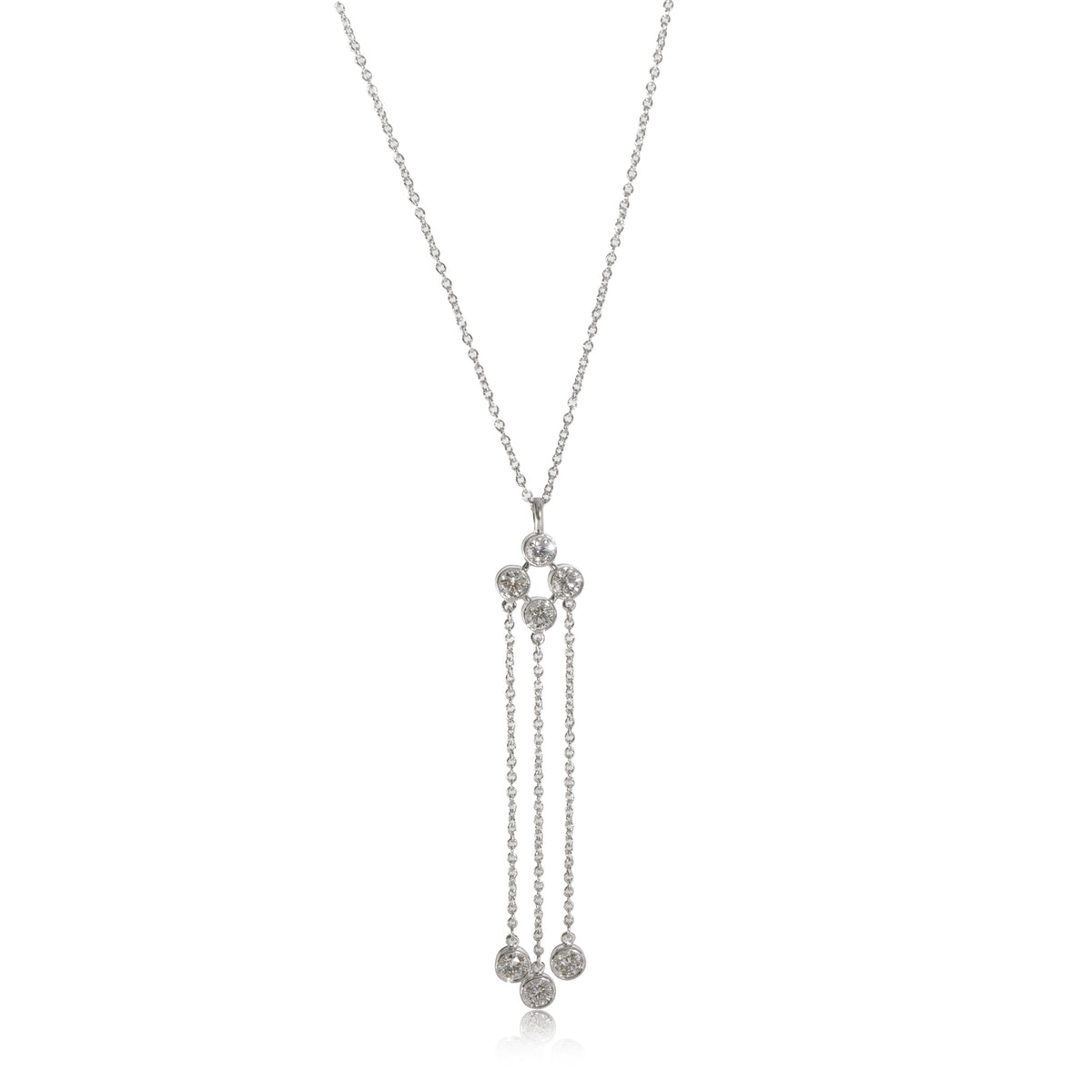 Tiffany & Co. Triple Drop Jazz Diamond Necklace in Platinum 0.70 Ctw on a Chain