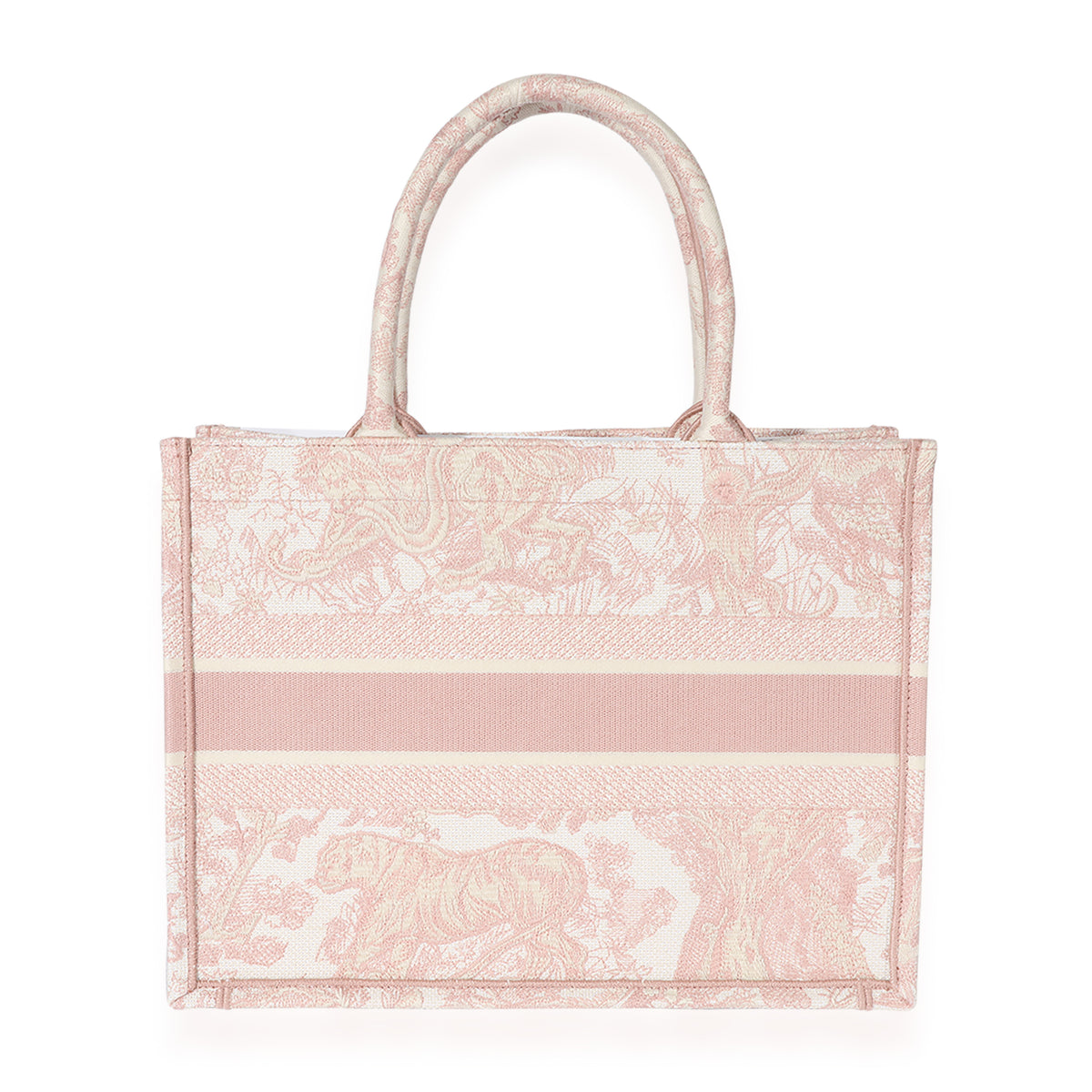 Christian Dior Pink Toile De Jouy Embroidery Medium Book Tote