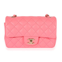 Chanel 22S Pink Lambskin Mini Rectangular Flap