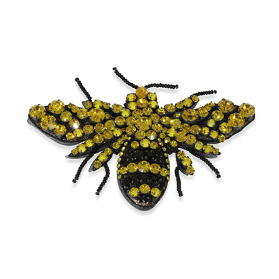 Gucci Yellow & Black Crystal Bee Brooch