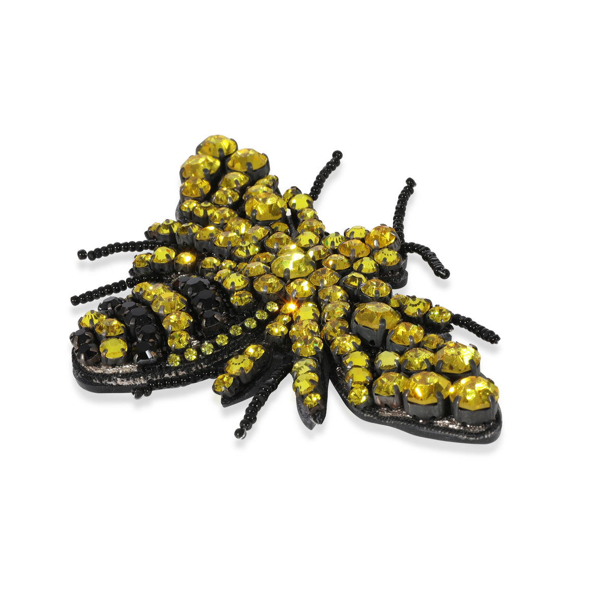 Gucci Yellow & Black Crystal Bee Brooch