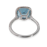 Tiffany & Co. Soleste Aquamarine Diamond Ring in Platinum Blue 0.33 CTW