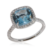 Tiffany & Co. Soleste Aquamarine Diamond Ring in Platinum Blue 0.33 CTW