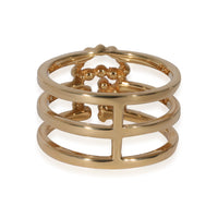 Gucci GG Running Yellow Gold Triple Row Mixed Gemstone Ring in 18K Yellow Gold