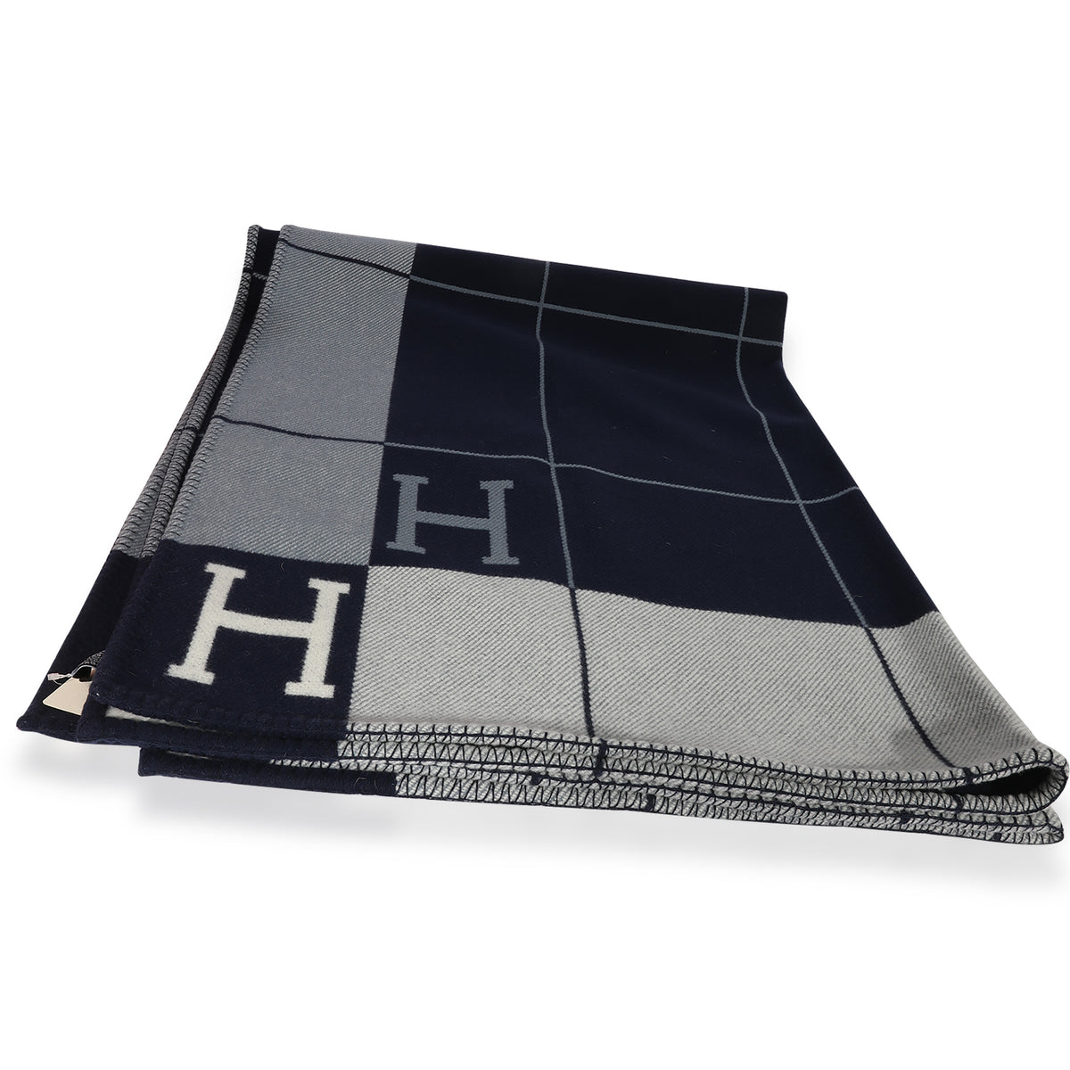 Hermès Ecru Caban Blue Avalon III Throw Blanket