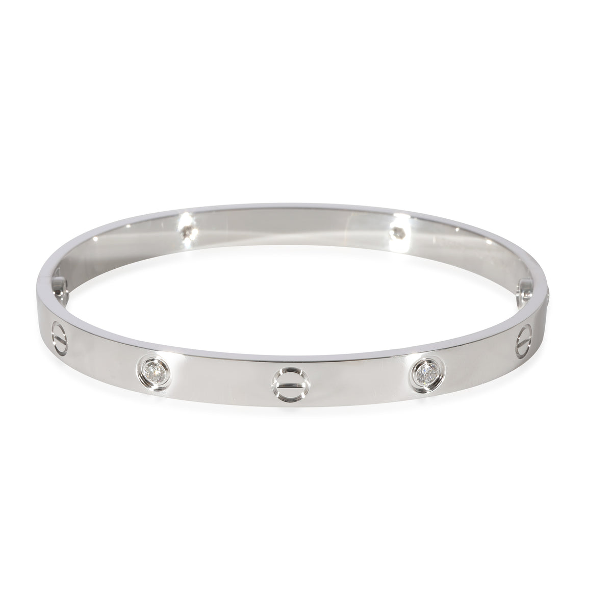 Cartier Love 4 Diamond Bracelet in 18K White Gold 0.42 CTW