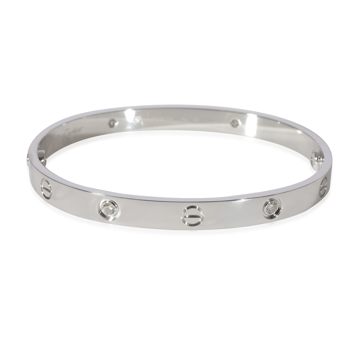 Cartier Love 4 Diamond Bracelet in 18K White Gold 0.42 CTW