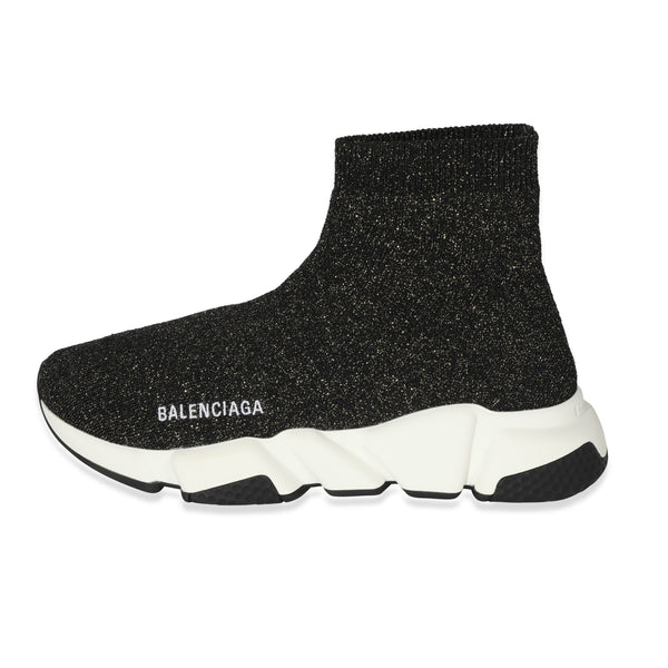 Balenciaga Light Brown Knit Fabric Speed Trainer Sneakers Size 38