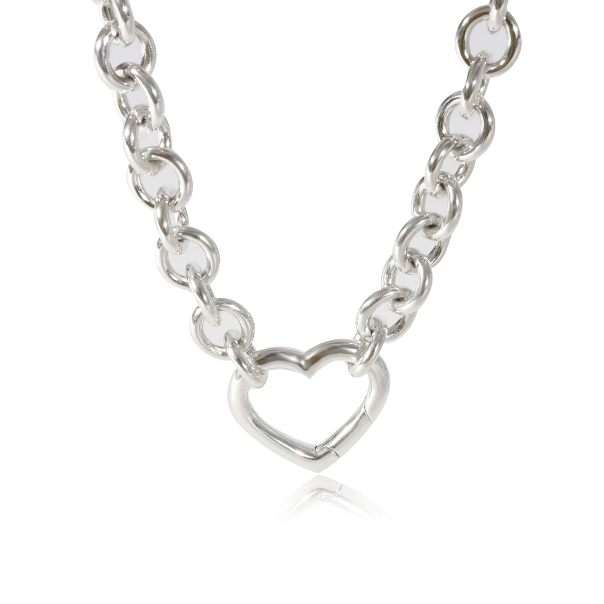 Tiffany & Co. Open Heart Clasp Necklace in Sterling Silver