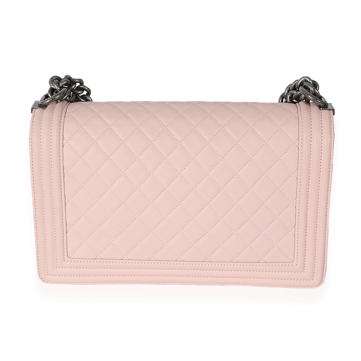 Chanel Light Pink Quilted Calfskin Medium Boy Bag