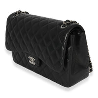 Chanel Black Quilted Lambskin Jumbo Double Flap Bag