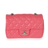 Chanel Pink Quilted Lambskin Mini Rectangular Classic Flap Bag