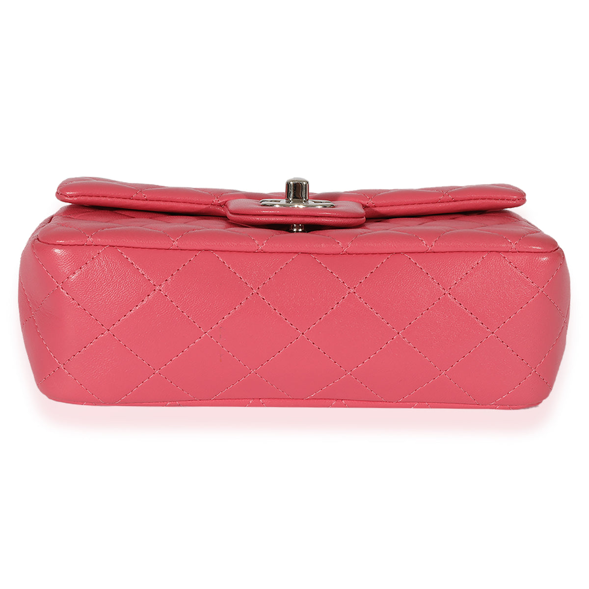 Chanel Mini Dark Pink Quilted Lambskin Rectangular Classic