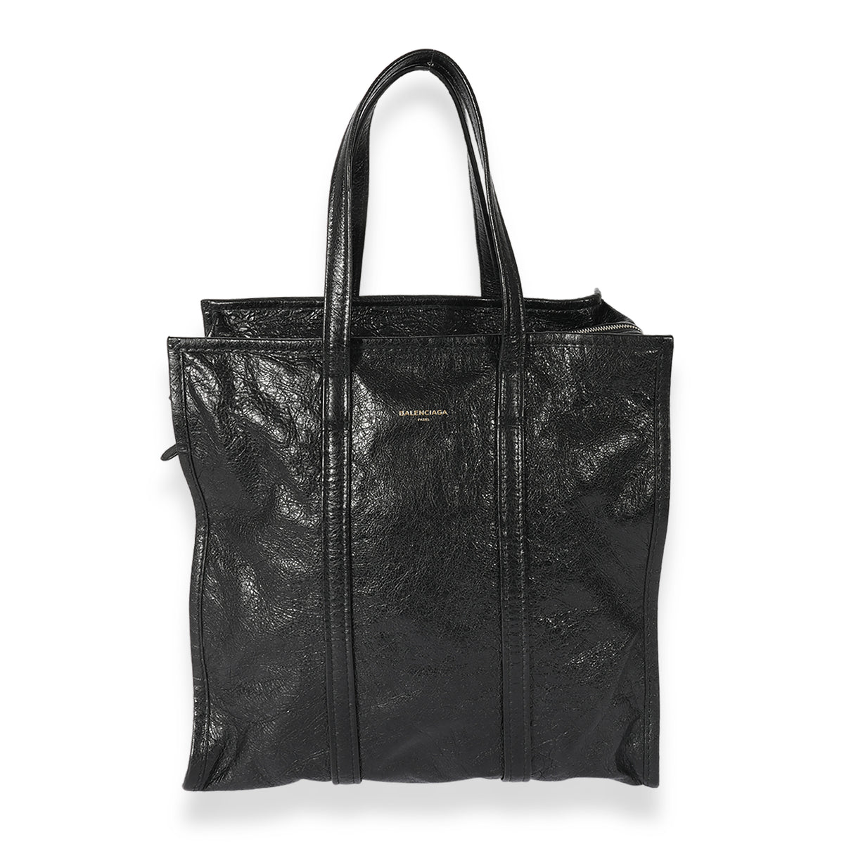 Balenciaga Black Leather Medium Bazar Shopper Tote